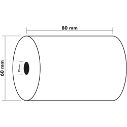 Exacompta - Réf. 43804E - Lot de 10 bobines pour balance - largeur 80 mm x diamètre 56 mm - mandrin 12 mm - 1 pli thermique 48g/