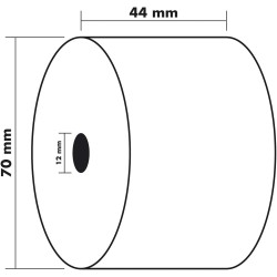 EXACOMPTA Lot de 10 Bobines pour caisse enregistreuse papier blanc 55g 44x70x12mm, 1 pli thermique
