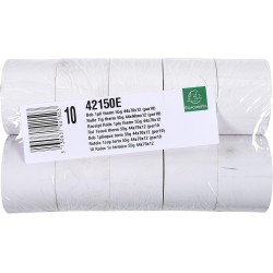 EXACOMPTA Lot de 10 Bobines pour caisse enregistreuse papier blanc 55g 44x70x12mm, 1 pli thermique