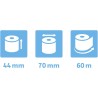 EXACOMPTA Lot de 10 Bobines pour caisse enregistreuse papier blanc 55g 44x70x12mm, 1 pli thermique