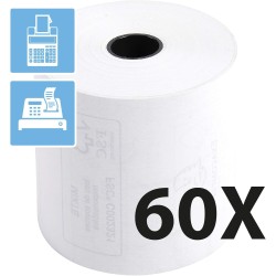 Exacompta - Réf. 40347E - Carton de 60 bobines pour tickets de caisse et carte bancaire - largeur 57 mm x diamètre 60 mm - mandr
