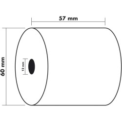 Exacompta - Réf. 40347E - Carton de 60 bobines pour tickets de caisse et carte bancaire - largeur 57 mm x diamètre 60 mm - mandr