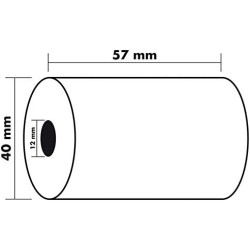 Exacompta - Réf. 40339E - Lot de 10 bobines pour tickets de carte bancaire - largeur 57 mm x diamètre 40 mm - 1 pli thermique 55