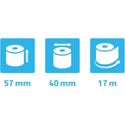 Exacompta - Réf. 5740100SE - Carton de 20 bobines pour tickets de carte bancaire - largeur 57 mm x diamètre 40 mm - mandrin 12 m