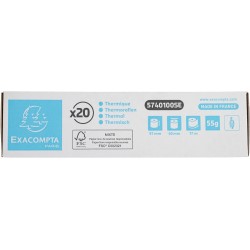 Exacompta - Réf. 5740100SE - Carton de 20 bobines pour tickets de carte bancaire - largeur 57 mm x diamètre 40 mm - mandrin 12 m