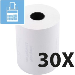 Exacompta - Réf. 40915E - Carton de 30 bobines pour tickets de carte bancaire - largeur 57 mm x diamètre 46 mm - mandrin 12 mm -