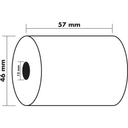 Exacompta - Réf. 40915E - Carton de 30 bobines pour tickets de carte bancaire - largeur 57 mm x diamètre 46 mm - mandrin 12 mm -