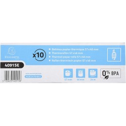 Exacompta - Réf. 40915E - Carton de 30 bobines pour tickets de carte bancaire - largeur 57 mm x diamètre 46 mm - mandrin 12 mm -