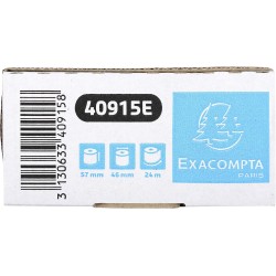 Exacompta - Réf. 40915E - Carton de 30 bobines pour tickets de carte bancaire - largeur 57 mm x diamètre 46 mm - mandrin 12 mm -