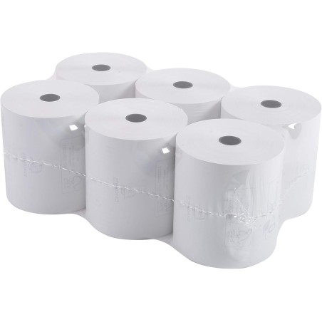 Exacompta - Réf. 43821E - Lot de 6 bobines pour tickets de caisse - largeur 80 mm x diamètre 70 mm - mandrin 12 mm - 1 pli therm