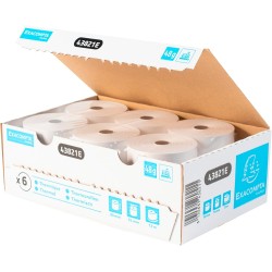 Exacompta - Réf. 43821E - Lot de 6 bobines pour tickets de caisse - largeur 80 mm x diamètre 70 mm - mandrin 12 mm - 1 pli therm