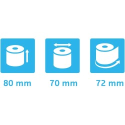 Exacompta - Réf. 43821E - Lot de 6 bobines pour tickets de caisse - largeur 80 mm x diamètre 70 mm - mandrin 12 mm - 1 pli therm