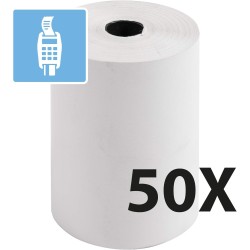 Exacompta - Réf. 44809E - Carton de 50 bobines thermiques pour tickets de carte bancaire - Largeur 57 mm x diamètre 37mm - mandr