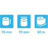 Exacompta - Réf. 40991E - Lot de 10 bobines pour balance - largeur 76 mm x diamètre 70 mm - mandrin 12 mm - 1 pli thermique 55g/