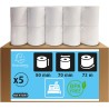 Exacompta - Réf. 43706E - Lot de 5 bobines pour tickets de caisse - largeur 80 mm x diamètre 70 mm - mandrin 12 mm - 1 pli therm