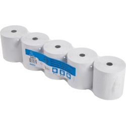 Exacompta - Réf. 43807E - Lot de 5 bobines pour tickets de caisse - largeur 80 mm x diamètre 72 mm - mandrin 12 mm - 1 pli therm