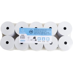 EXACOMPTA Lot de 10 Bobines caisse papier thermique 55g m/2 80 x 80 x 12 mm 78m