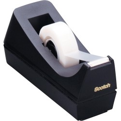 Scotch Distributeur de Ruban Adhésif Rechargeable C38, Noir - Idéal pour l'École, la Maison et le Bure
