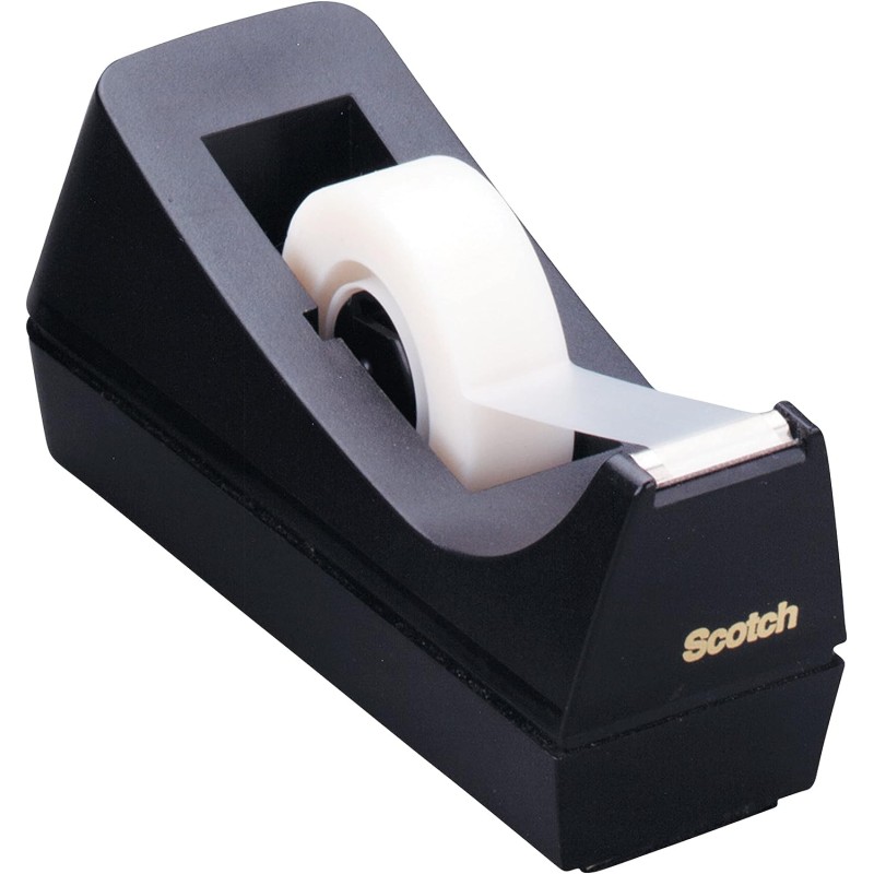 Scotch Distributeur de Ruban Adhésif Rechargeable C38, Noir - Idéal pour l'École, la Maison et le Bure