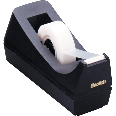 Scotch Distributeur de Ruban Adhésif Rechargeable C38, Noir - Idéal pour l'École, la Maison et le Bure