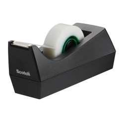 Scotch Distributeur de Ruban Adhésif Rechargeable C38, Noir - Idéal pour l'École, la Maison et le Bure