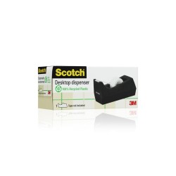 Scotch Distributeur de Ruban Adhésif Rechargeable C38, Noir - Idéal pour l'École, la Maison et le Bure