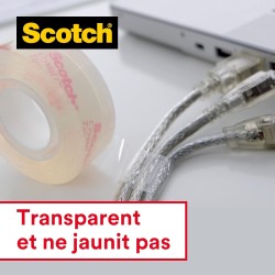 Dévidoir de ruban adhésif C38 Scotch noir + ruban Scotch Crystal, 1rouleau, 19mm x 10m