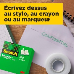 Dévidoir de ruban adhésif Scotch Chaussure noire + ruban invisible Scotch Magic, 1 rouleau, 19 mm x 8,89 m