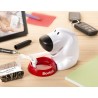Scotch, Dévidoir Scotch, Petit Dévidoir de Ruban Adhésif en Forme de Chien, Taille 19 mm x 33 mm, Blanc avec Base Rouge, Support