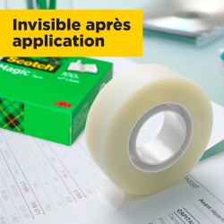 Scotch, Dévidoir Scotch, Petit Dévidoir de Ruban Adhésif en Forme de Chien, Taille 19 mm x 33 mm, Blanc avec Base Rouge, Support