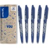 PILOT - Lot de 5 FriXion Ball 07 - Encre Gel Effaçable - Stylo Roller Rechargeable - Bleu - Pointe moyenne