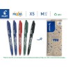 PILOT - Lot de 5 Frixion Ball - Stylo roller rechargeable et effaçable à encre thermosensible - 2 Bleus, 1 Noir, 1 Rouge, 1 Vert