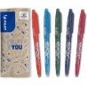 Pilot - lot de 5 frixion ball - stylo roller effaçable à encre thermosensible - rechargeable avec du plastique recyclé - orange,