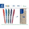 Pilot - lot de 5 frixion ball - stylo roller effaçable à encre thermosensible - rechargeable avec du plastique recyclé - orange,