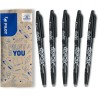 PILOT - Lot de 5 Frixion Ball - Stylo effaçable à encre thermosensible - Stylo roller rechargeable fabriqué à partir de plastiqu