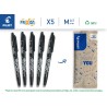 PILOT - Lot de 5 Frixion Ball - Stylo effaçable à encre thermosensible - Stylo roller rechargeable fabriqué à partir de plastiqu