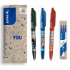 PILOT x ONE PIECE - Lot de 3 Frixion Ball, Noir, Bleu, Rouge + 1 Set de 3 recharges bleues + 4 Stickers - Stylos Effaçables - Éd