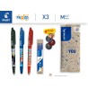 PILOT x ONE PIECE - Lot de 3 Frixion Ball, Noir, Bleu, Rouge + 1 Set de 3 recharges bleues + 4 Stickers - Stylos Effaçables - Éd