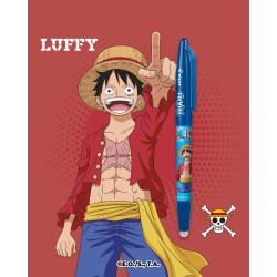 PILOT x ONE PIECE - Lot de 3 Frixion Ball, Noir, Bleu, Rouge + 1 Set de 3 recharges bleues + 4 Stickers - Stylos Effaçables - Éd