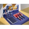 PILOT x ONE PIECE - Lot de 3 Frixion Ball, Noir, Bleu, Rouge + 1 Set de 3 recharges bleues + 4 Stickers - Stylos Effaçables - Éd