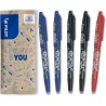 PILOT - Lot de 5 Frixion Ball - Stylo effaçable à encre thermosensible - Stylo roller rechargeable fabriqué à partir de plastiqu