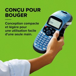Dymo LetraTag LT-100H Kit de base avec étiqueteuse | Étiqueteuse portative | avec ruban pour étiquettes plastifiées, transparent