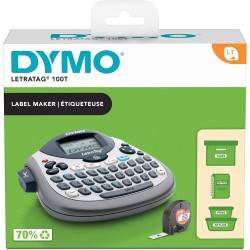 DYMO Étiqueteuse LetraTag LT 100T | Clavier AZERTY | Imprimante Portable d'Étiquettes Autocollantes