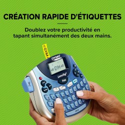 DYMO Étiqueteuse LetraTag LT 100T | Clavier AZERTY | Imprimante Portable d'Étiquettes Autocollantes