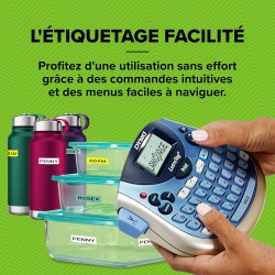 DYMO Étiqueteuse LetraTag LT 100T | Clavier AZERTY | Imprimante Portable d'Étiquettes Autocollantes