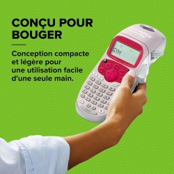 DYMO LetraTag LT-100H étiqueteuse portative | Imprimante d'étiquettes autocollant thermique sans encre | avec clavier ABC | Rose