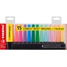 STABILO BOSS ORIGINAL - Surligneur - Set de bureau x 15 Surligneur fluo et pastel assortis