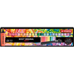 STABILO BOSS ORIGINAL ARTY - Surligneur - Set de bureau x 23 surligneurs Pastel et fluo - Gamme ARTY