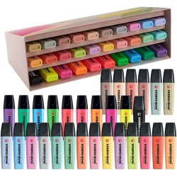 STABILO BOSS ORIGINAL - Surligneur - Set de bureau x 30 surligneurs - 9 fluo, 14 pastel, 6 couleurs nature et 1 marqueur noir