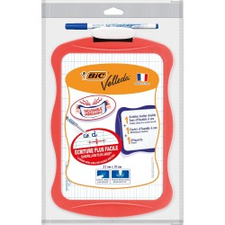 BIC Velleda - Ardoise Effaçable à Sec Double Face | Écriture & Dessin | Résistante & Pratique | Effacette & Marqueur Offerts - C